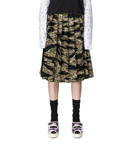 PLEATED SKIRT CAMO