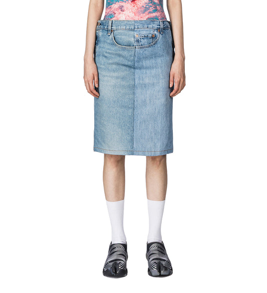 DOUBLEFRONTJEANSSKIRT LIGHT BLUE