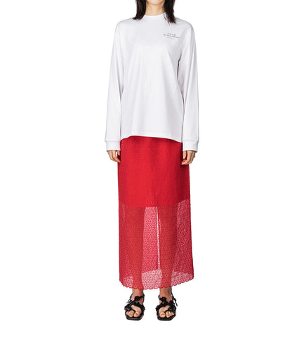 CBDONNA SKIRT WINDFLOWER EMB RED