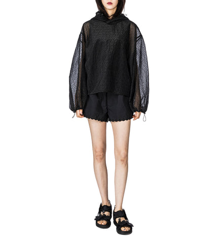 CBDONNA SHORTS WINDFLOWER EMB BLACK