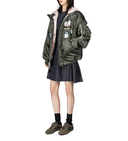 CECILIE BAHNSEN X ALPHA N-2B PATCH OS VINTAGE GREEN