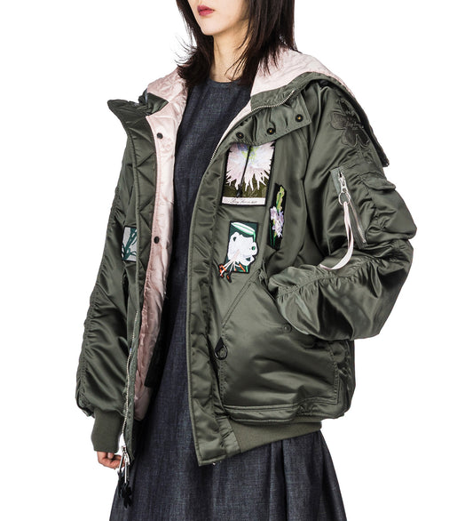 CECILIE BAHNSEN X ALPHA N-2B PATCH OS VINTAGE GREEN