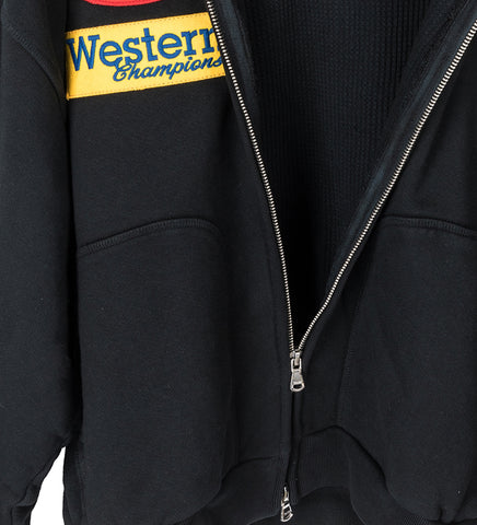 RODEO CHAMP ZIP UP HOODIE BLACK
