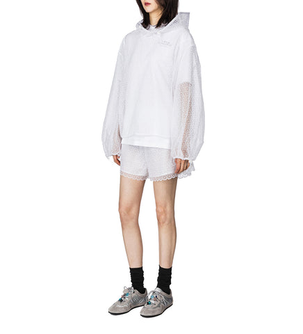 CBSHILA HOODIE WINDFLOWER EMB WHITE