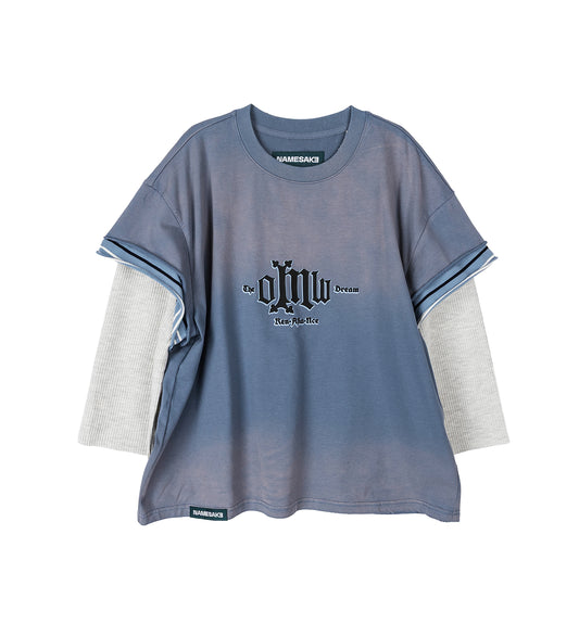STANDY 3-LAYERED TEE FOG BLUE
