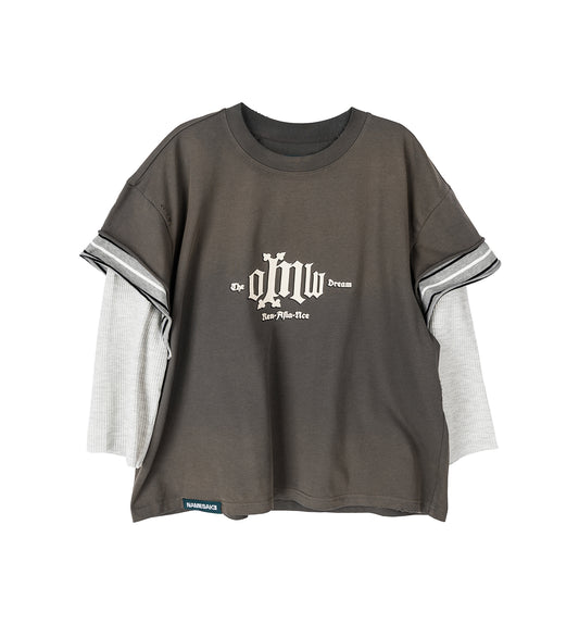 STANDY 3-LAYERED TEE PUBBLE GREY