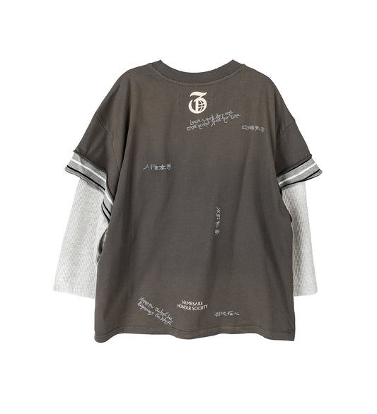 STANDY 3-LAYERED TEE PUBBLE GREY