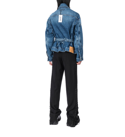 LACING DENIM JACKET VINTAGE BLUE