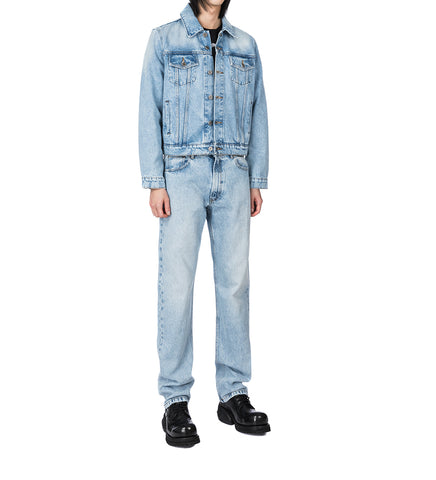 DENIM JACKET WITH LOGO LIGHT BLUE