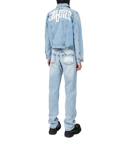 DENIM PANTS WITH LOGO LIGHT BLUE