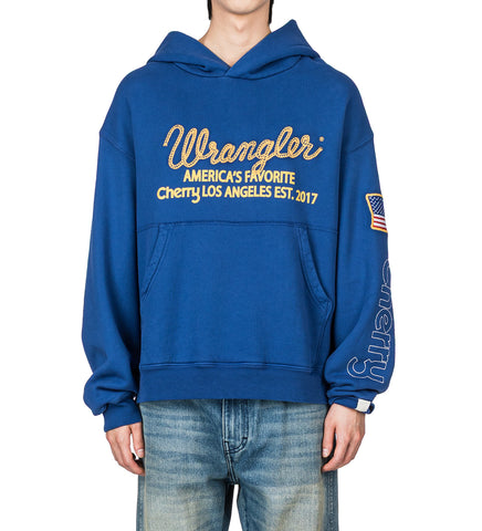 CHERRY LOS ANGELES X WRANGLER HOODIE ROYAL BLUE