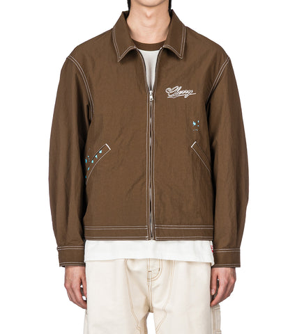 NYLON RUNNING JACKET BROWN