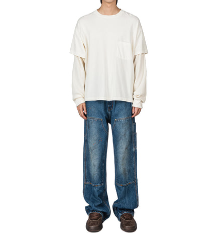 WIDE LEG DOUBLE KNEE DENIM