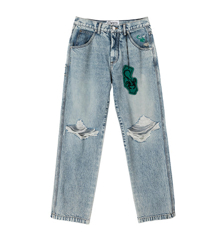 ANTI-FIT DENIM TROUSERS VENICE RIPS