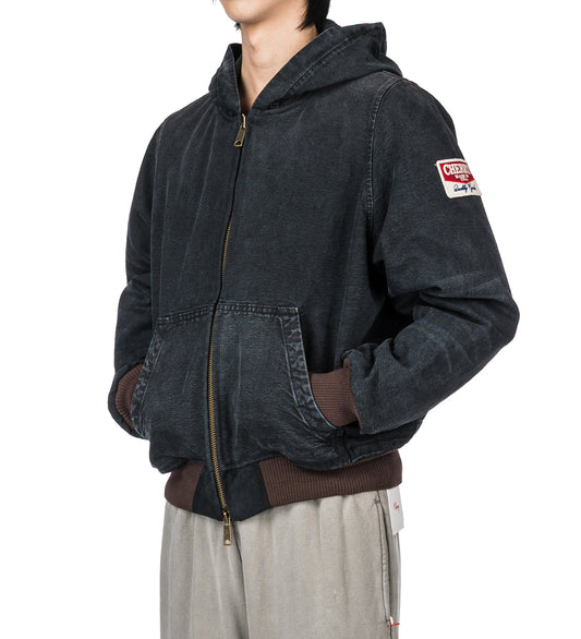HOODED WORK JACKET VINTAGE BLACK