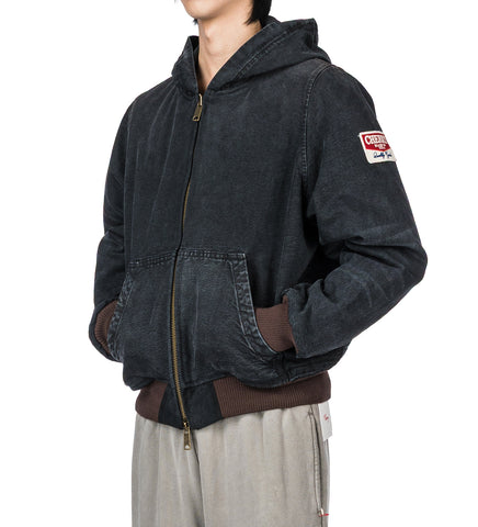 HOODED WORK JACKET VINTAGE BLACK