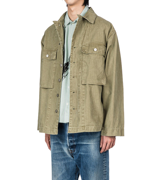 BEATNIK V2 BUTTON UP MILITARY GREEN