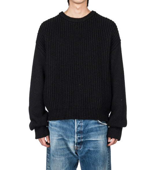 FISHERMAN KNIT BLACK