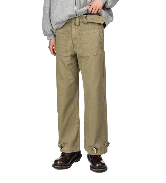 BELTED FATIGUES MILITARY GREEN