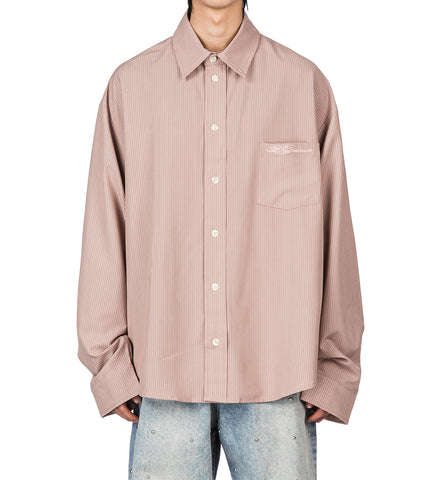 ALLEYWAY BROWN STRIPED BUTTON UP BROWN