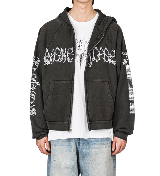 MASSACRE ZIP UP VINTAGE BLACK
