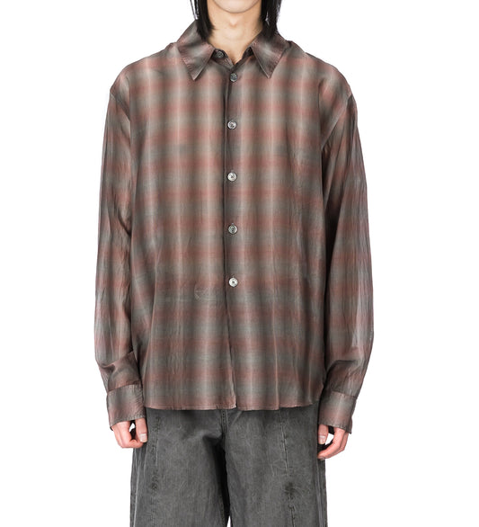 BEYOND SHIRT SCREEN CHECK SHEER COTTON SILK