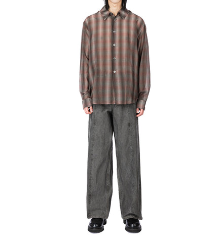 BEYOND SHIRT SCREEN CHECK SHEER COTTON SILK