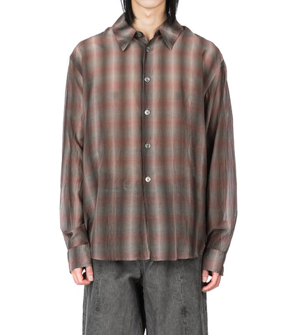 BEYOND SHIRT SCREEN CHECK SHEER COTTON SILK
