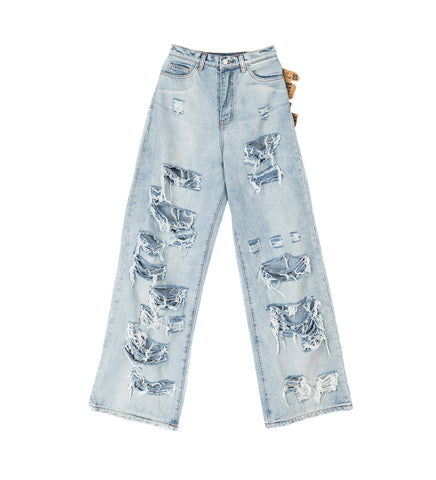 RAGGED JEANS LIGHT WASH