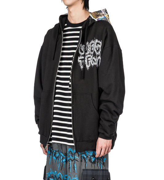 ZIP PATCH HOODIE BLACK