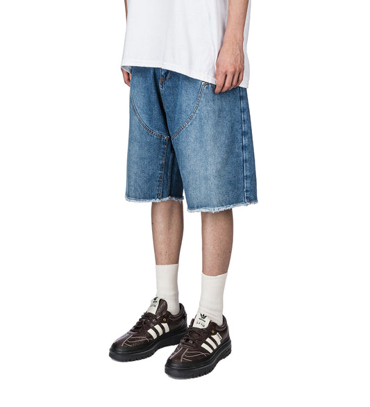 SUN DYED DOUBLE KNEE BAGGY DENIM LIGHT BLUE