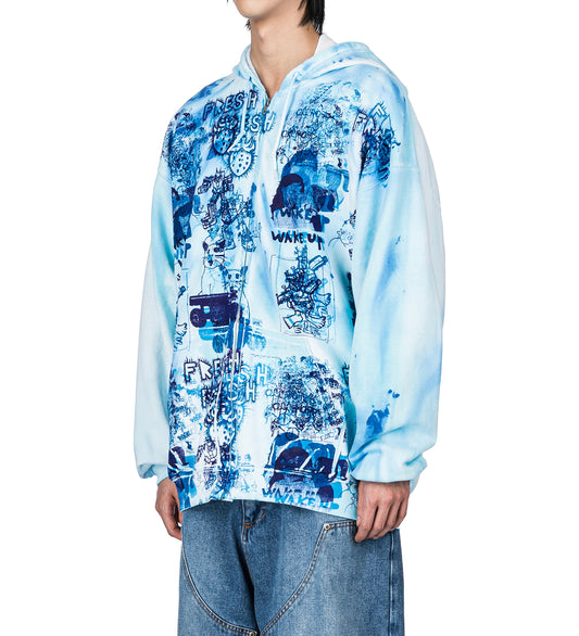 STUDIO WESTFALL PATCHES ZIP HOODIE DIRTY BLUE