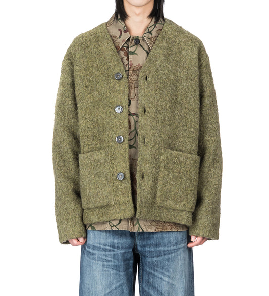 CARDIGAN FRESH MOSS TUMBLE WOOL