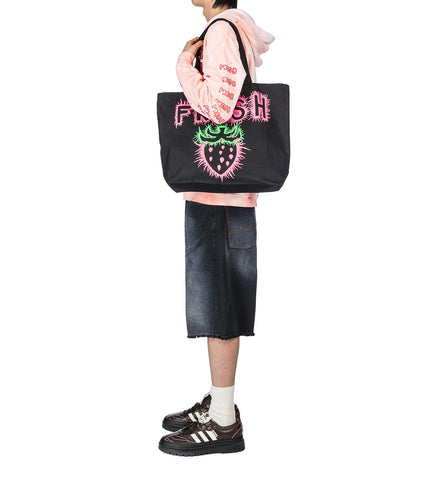 SUN DYED BAGGY DENIM SHORTS BLACK