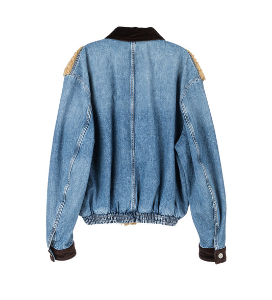 WASHED DENIM JACKET DEEP BLUE