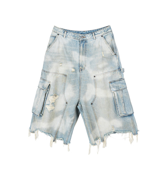 SKY CAMO CARGO SHORTS BLUE