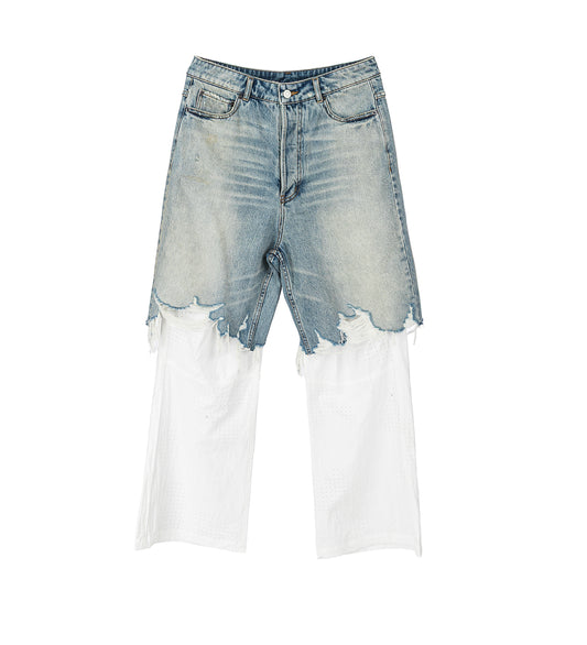 HYBRID DENIM PANTS BLUE