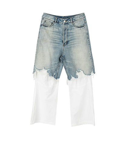 HYBRID DENIM PANTS BLUE