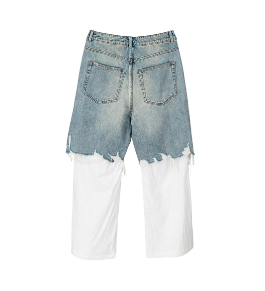 HYBRID DENIM PANTS BLUE