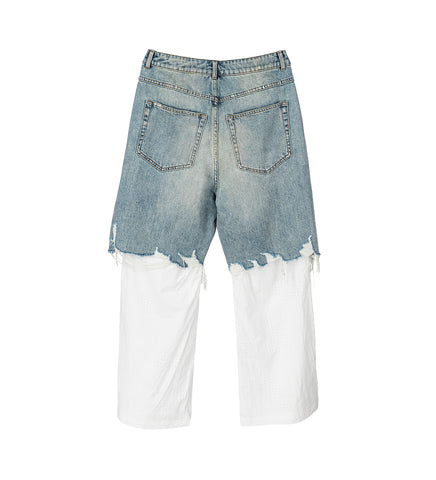 HYBRID DENIM PANTS BLUE