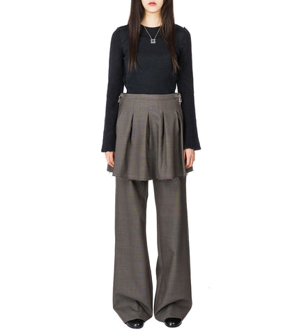 OBJECT SKIRT GREY ATOM CHECK WOOL