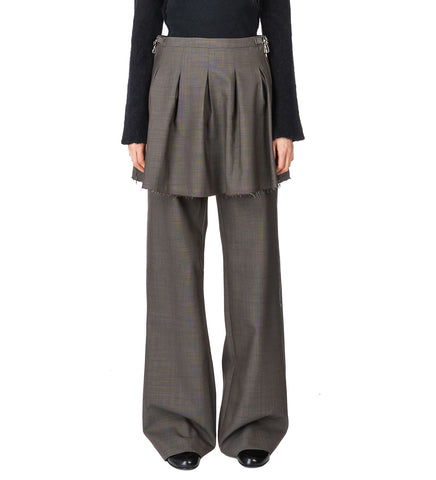OBJECT SKIRT GREY ATOM CHECK WOOL
