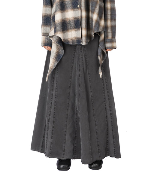 REBEL SKIRT ASH BLACK HERRINGBONE