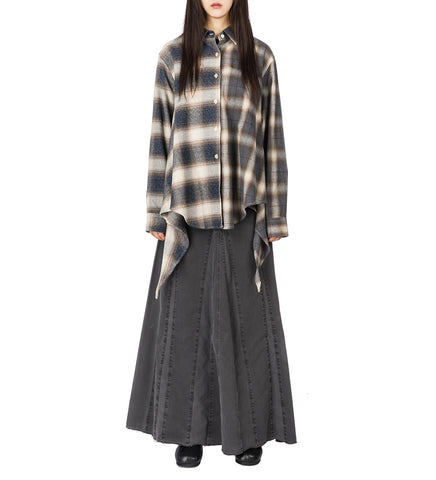 REBEL SKIRT ASH BLACK HERRINGBONE