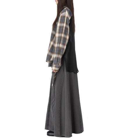 REBEL SKIRT ASH BLACK HERRINGBONE