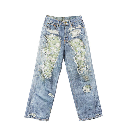 1981 U TLO DENIM ROSE PRINT MIDSUMMER BLUE/GREEN REGULAR