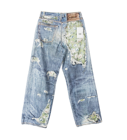 1981 U TLO DENIM ROSE PRINT MIDSUMMER BLUE/GREEN REGULAR