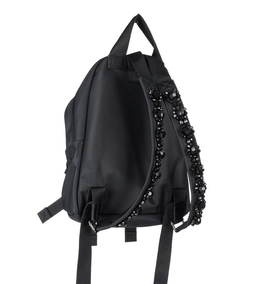BOW FRONT BACKPACK W/EMB BLACK/JET