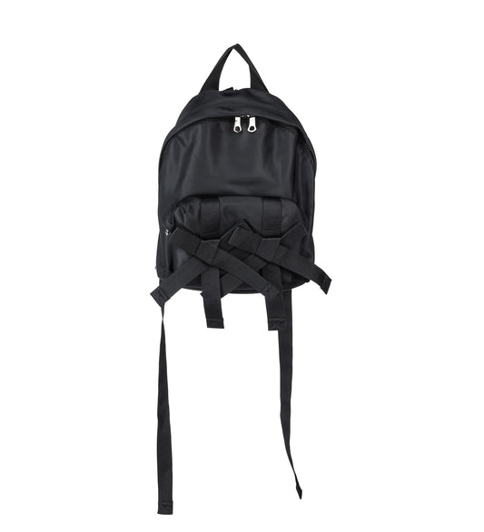 BOW FRONT BACKPACK W/EMB BLACK/PEARL