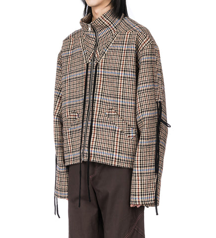 FUNNEL NECK JACKET CHECK